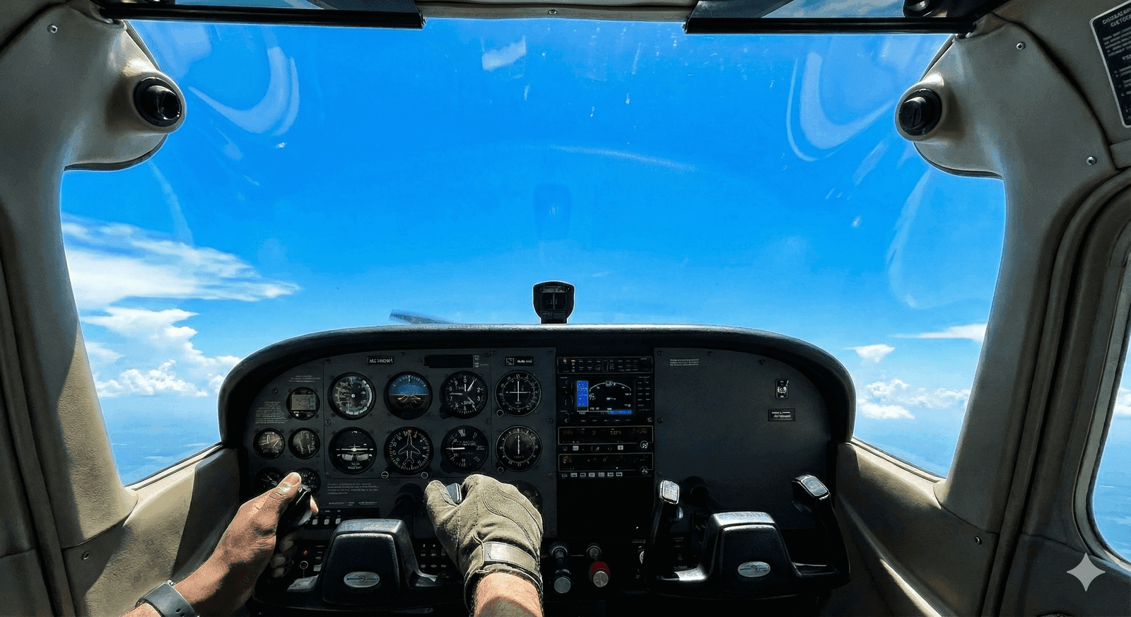 First person perspective cockpit view